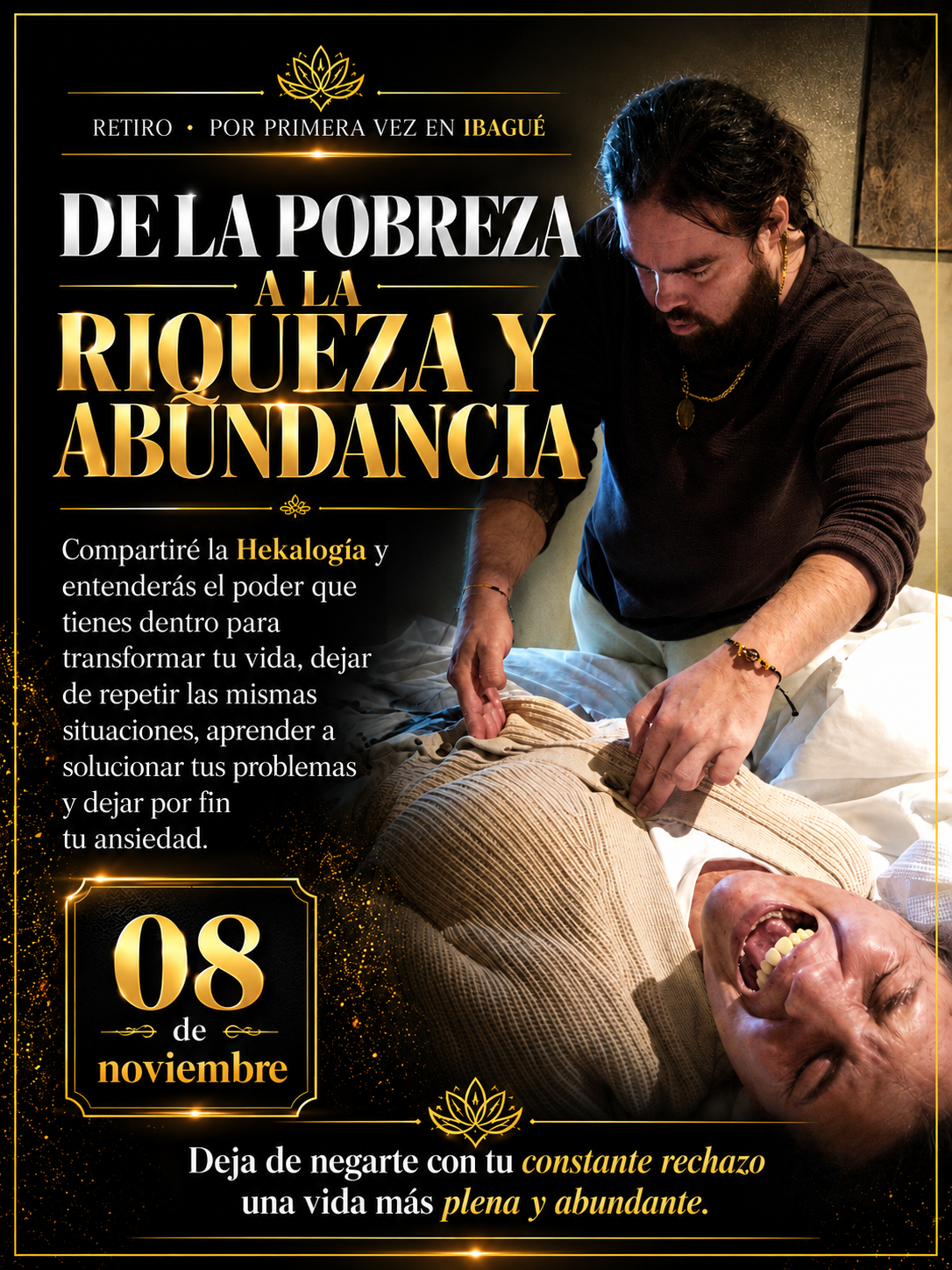 Flyer del retiro De la Pobreza a la Riqueza con Jorge Moller